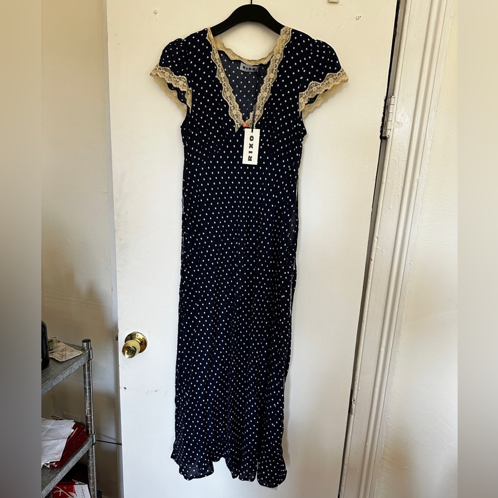 Rixo polka dot dress with tags